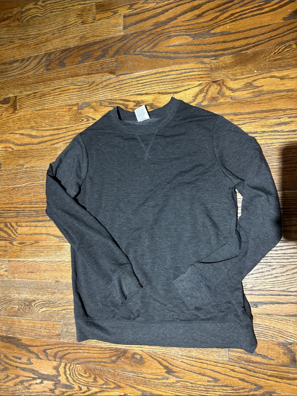 Charcoal Crewneck Fleeve Lined Super Soft Loungewear - Classic Pullover - Picture 2 of 5